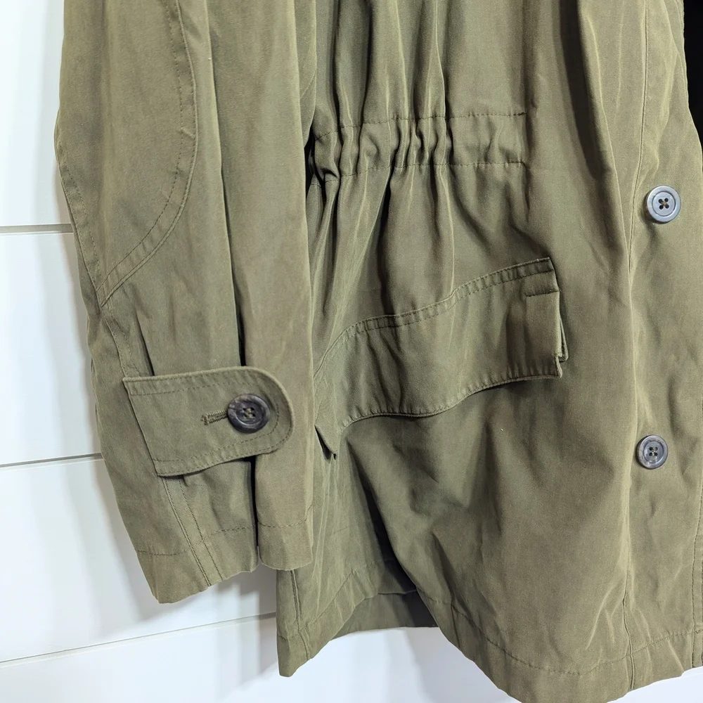 Carole Cohen Tokyo Olive Trench Coat | Japanese Minimalist Quiet Luxury M Sanyo - Picture 3 of 10